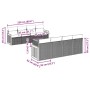 Set de sofás de jardín 8 piezas y cojines ratán sintético negro