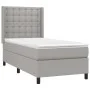 Box spring bed mattress and LED lights light gray fabric 90x200 cm by vidaXL, Beds and slatted bases - Ref: Foro24-3138605, P...