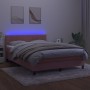 Boxspringbett mit Matratze und LED-Rosa-Samt 140x200 cm von vidaXL, Betten und Lattenroste - Ref: Foro24-3134410, Preis: 414,...