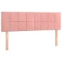 Box spring bed with mattress and LED pink velvet 140x200 cm by vidaXL, Beds and slatted bases - Ref: Foro24-3134410, Price: 4...