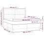 Box spring bed mattress and LED lights light gray fabric 180x200 cm by vidaXL, Beds and slatted bases - Ref: Foro24-3138653, ...