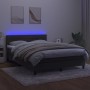Box spring bed with mattress and LED dark gray velvet 140x200 cm by vidaXL, Beds and slatted bases - Ref: Foro24-3134466, Pri...