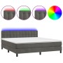 Boxspringbett mit Matratze und dunkelgrauem LED-Samt 160x200 cm von vidaXL, Betten und Lattenroste - Ref: Foro24-3134652, Pre...