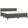 Boxspringbett mit Matratze und dunkelgrauem LED-Samt 160x200 cm von vidaXL, Betten und Lattenroste - Ref: Foro24-3134652, Pre...