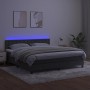 Boxspringbett mit Matratze und dunkelgrauem LED-Samt 160x200 cm von vidaXL, Betten und Lattenroste - Ref: Foro24-3134652, Pre...