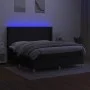 Box spring bed mattress and LED lights black fabric 160x200 cm by vidaXL, Beds and slatted bases - Ref: Foro24-3138727, Price...