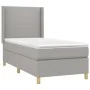 Box spring bed mattress and LED lights light gray fabric 100x200 cm by vidaXL, Beds and slatted bases - Ref: Foro24-3138693, ...