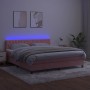 Cama box spring colchón y LED terciopelo rosa 180x200 cm de vidaXL, Camas y somieres - Ref: Foro24-3134602, Precio: 515,10 €,...