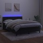 Box spring bed with mattress and LED black velvet 140x190 cm by vidaXL, Beds and slatted bases - Ref: Foro24-3134641, Price: ...
