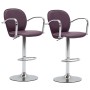Kitchen stools with armrests 2 pcs purple synthetic leather by vidaXL, Kitchen stools - Ref: Foro24-249708, Price: 110,74 €, ...
