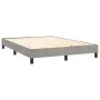Box spring bed with mattress and LED light gray velvet 140x200 cm by vidaXL, Beds and slatted bases - Ref: Foro24-3134465, Pr...