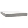 Box spring bed with mattress and LED light gray velvet 140x200 cm by vidaXL, Beds and slatted bases - Ref: Foro24-3134465, Pr...