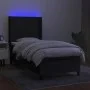 Box spring bed mattress and LED lights black fabric 90x200 cm by vidaXL, Beds and slatted bases - Ref: Foro24-3138127, Price:...