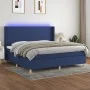 Cama box spring colchón y luces LED tela azul 200x200 cm de vidaXL, Camas y somieres - Ref: Foro24-3138747, Precio: 641,14 €,...