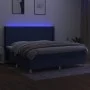 Cama box spring colchón y luces LED tela azul 200x200 cm de vidaXL, Camas y somieres - Ref: Foro24-3138747, Precio: 641,14 €,...