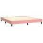 Box spring bed with mattress and LED pink velvet 160x200 cm by vidaXL, Beds and slatted bases - Ref: Foro24-3134656, Price: 4...