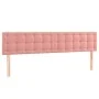 Box spring bed with mattress and LED pink velvet 160x200 cm by vidaXL, Beds and slatted bases - Ref: Foro24-3134656, Price: 4...