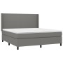 Box spring bed mattress and LED lights dark gray fabric 180x200 cm by vidaXL, Beds and slatted bases - Ref: Foro24-3138174, P...