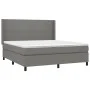 Box spring bed mattress and LED lights dark gray fabric 180x200 cm by vidaXL, Beds and slatted bases - Ref: Foro24-3138174, P...