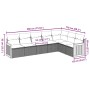 Set sofás de jardín 7 piezas y cojines ratán sintético beige