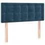Box spring bed with mattress and LED dark blue velvet 90x190 cm by vidaXL, Beds and slatted bases - Ref: Foro24-3134619, Pric...