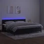 Box spring bed with mattress and LED black velvet 200x200 cm by vidaXL, Beds and slatted bases - Ref: Foro24-3134545, Price: ...