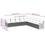Set de sofás de jardín 8 piezas y cojines ratán sintético negro
