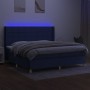 Cama box spring colchón y luces LED tela azul 200x200 cm de vidaXL, Camas y somieres - Ref: Foro24-3138907, Precio: 666,94 €,...