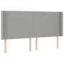 Box spring bed with fabric mattress and light gray LED 200x200 cm by vidaXL, Beds and slatted bases - Ref: Foro24-3138741, Pr...