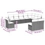 Set de sofás de jardín 10 pzas cojines ratán sintético negro