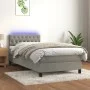 Cama box spring colchón y LED terciopelo gris claro 90x200 cm de vidaXL, Camas y somieres - Ref: Foro24-3134561, Precio: 307,...