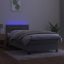 Cama box spring colchón y LED terciopelo gris claro 90x200 cm de vidaXL, Camas y somieres - Ref: Foro24-3134561, Precio: 306,...