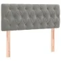 Box spring bed with mattress and LED light gray velvet 90x200 cm by vidaXL, Beds and slatted bases - Ref: Foro24-3134561, Pri...
