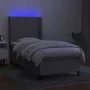 Box spring bed mattress and LED lights light gray fabric 80x200 cm by vidaXL, Beds and slatted bases - Ref: Foro24-3138109, P...