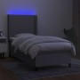 Boxspringbettmatratze und LED-Leuchten aus hellgrauem Stoff 80x200 cm von vidaXL, Betten und Lattenroste - Ref: Foro24-313810...