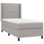 Box spring bed mattress and LED lights light gray fabric 100x200 cm by vidaXL, Beds and slatted bases - Ref: Foro24-3138213, ...