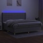 Box spring bed with fabric mattress and light gray LED 200x200 cm by vidaXL, Beds and slatted bases - Ref: Foro24-3138901, Pr...