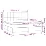 Box spring bed mattress and LED lights light gray fabric 200x200 cm by vidaXL, Beds and slatted bases - Ref: Foro24-3138342, ...