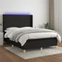 Cama box spring colchón y luces LED tela negro 140x190 cm de vidaXL, Camas y somieres - Ref: Foro24-3138951, Precio: 494,87 €...
