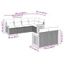 Set de comedor de jardín 7 pzas y cojines ratán sintético negro