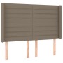 Box spring bed with mattress and LED lights taupe gray fabric 140x200 cm by vidaXL, Beds and slatted bases - Ref: Foro24-3138...