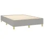Box spring bed mattress and LED lights light gray fabric 140x190 cm by vidaXL, Beds and slatted bases - Ref: Foro24-3138949, ...
