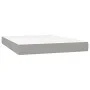 Box spring bed mattress and LED lights light gray fabric 140x190 cm by vidaXL, Beds and slatted bases - Ref: Foro24-3138949, ...