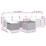 Set de comedor de jardín 7 pzas y cojines ratán sintético negro
