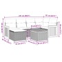 Set de comedor de jardín 7 pzas y cojines ratán sintético negro