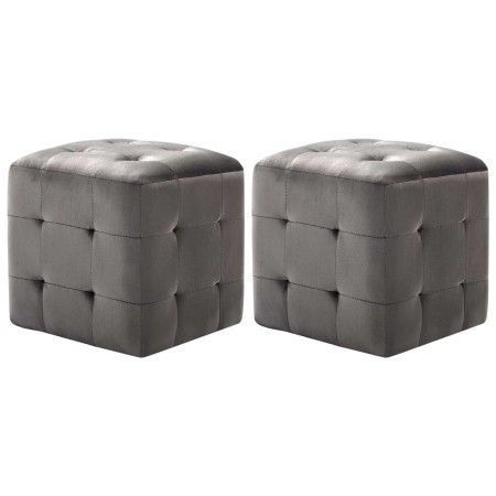 Puf 2 unidades terciopelo gris 30x30x30 cm de vidaXL, Otomanas - Ref: Foro24-278385, Precio: 82,15 €, Descuento: %