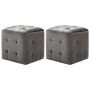 Puf 2 unidades terciopelo gris 30x30x30 cm de vidaXL, Otomanas - Ref: Foro24-278385, Precio: 82,15 €, Descuento: %