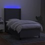 Cama box spring colchón y luces LED tela gris oscuro 90x200 cm de vidaXL, Camas y somieres - Ref: Foro24-3138126, Precio: 387...