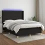 Cama box spring colchón y luces LED tela negro 140x200 cm de vidaXL, Camas y somieres - Ref: Foro24-3138959, Precio: 525,50 €...