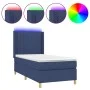 Cama box spring colchón y luces LED tela azul 90x200 cm de vidaXL, Camas y somieres - Ref: Foro24-3139011, Precio: 363,93 €, ...